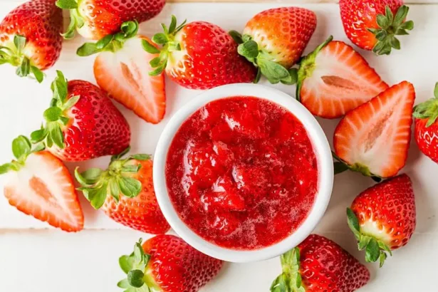 Γλυκό με φράουλες και θυμαρίσιο μέλι